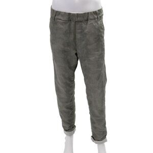 Flog Womens Zipper Fly Animal Printed Straight Leg Pants Gray Cotton Size 30